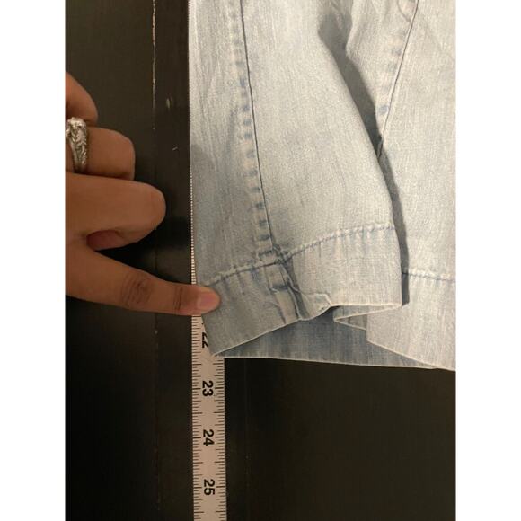 Gap Womens Jumpsuit Size 4 Chambray Light Wash Wide Leg Relaxed Lagenlook Boho - Picture 7 of 8